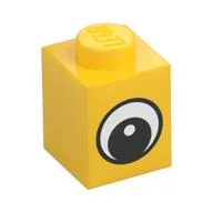 Brick 1 x 1 with Black and White Eye with Pupil Pattern · 3005pb011